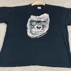 Vtg Gorilla Shirt Men’s 2XL Don't Mess With Me Earth Single Stitch USA 90s B12